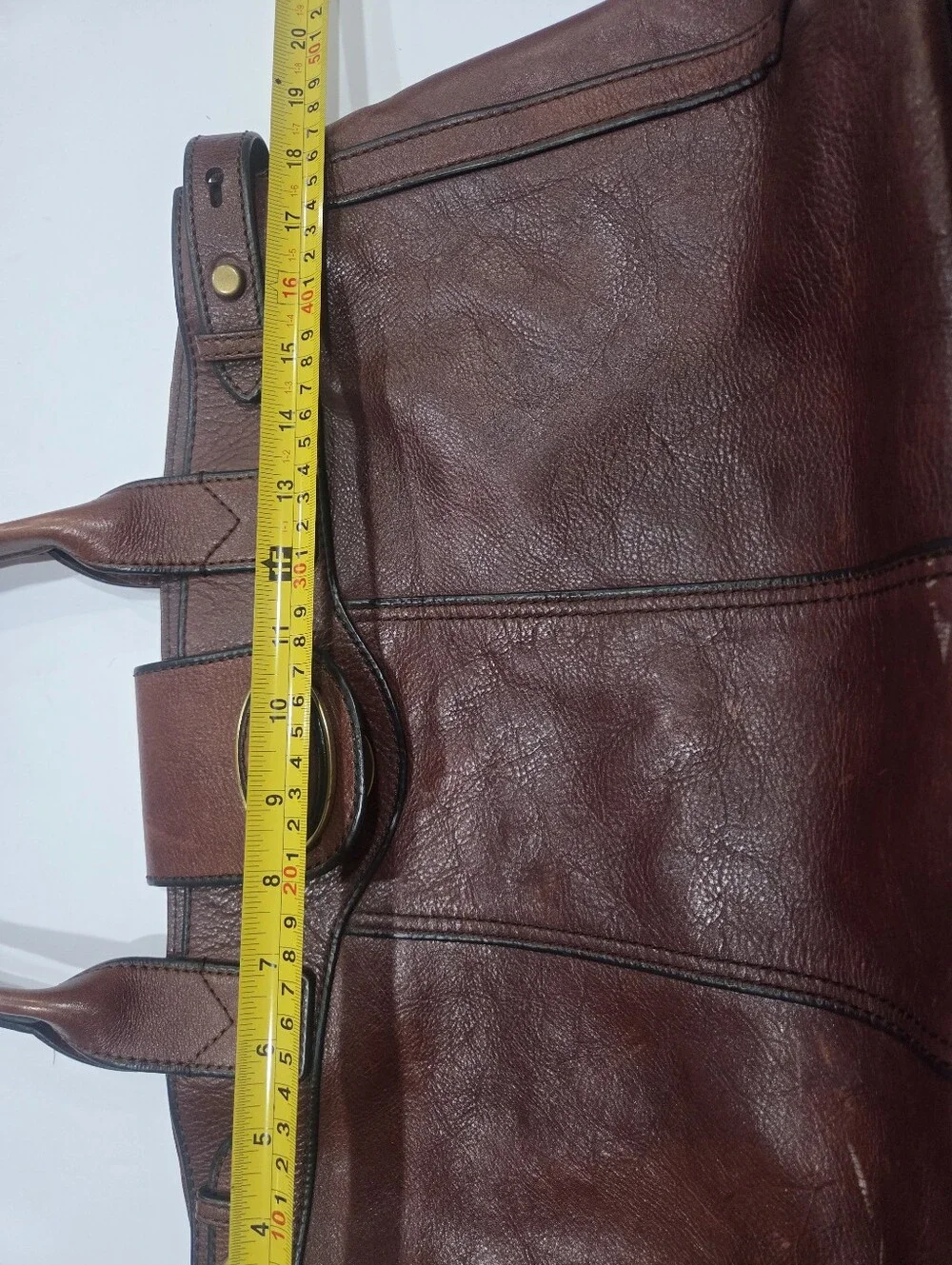 Fossil Classic Brown Leather Weekender Tote Bag for Men